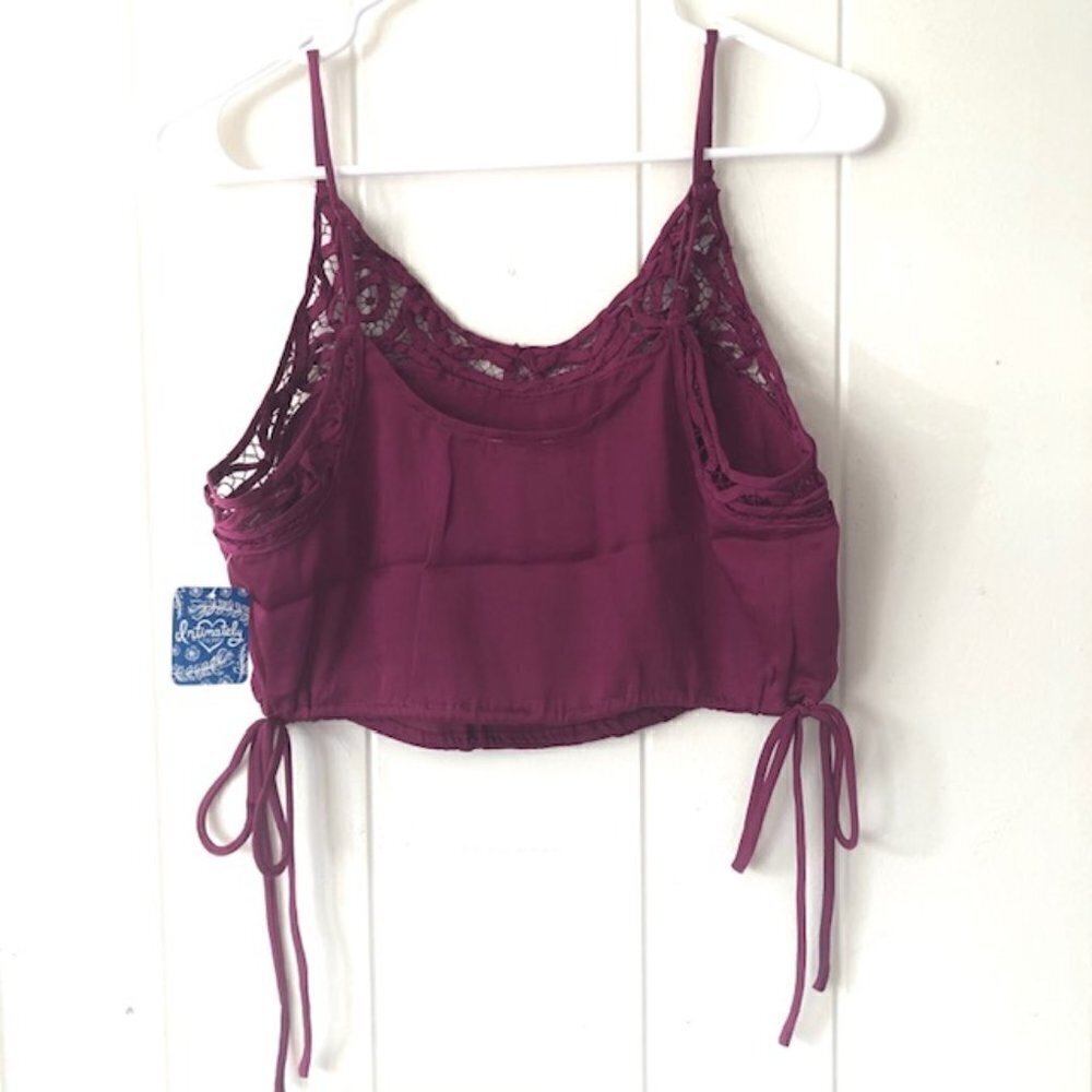 Free People Dark Orchid Blouson Satin Crop Top - Picture 7 of 10